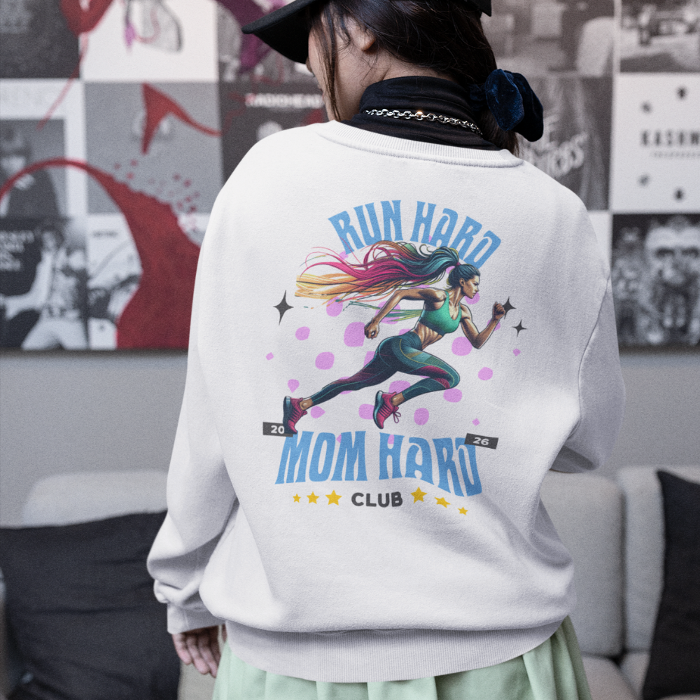 Sweatshirt — "Run Hard, Mom Hard" Motivational Gift for Runner Mothers - Image 2